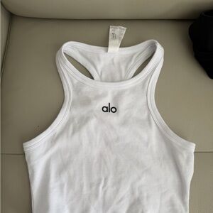 ALO Yoga White Aspire Tank Top